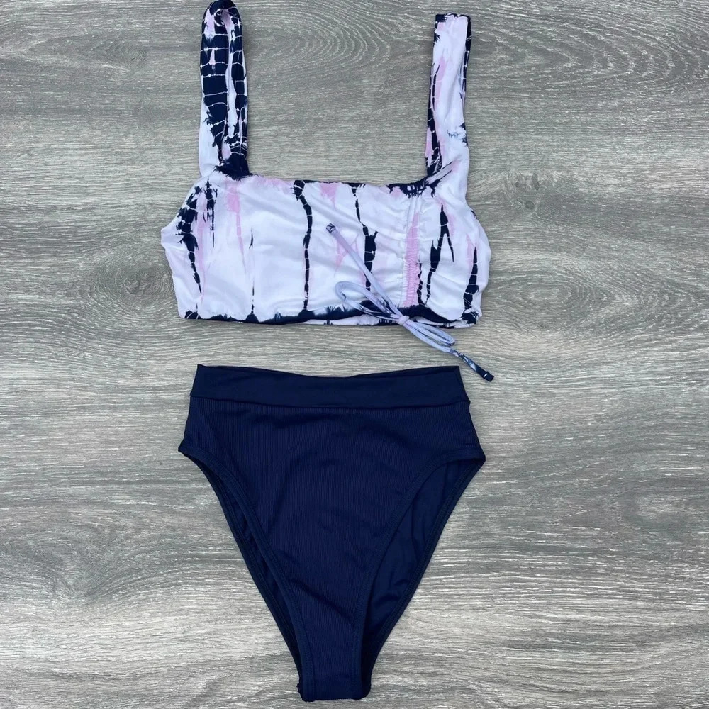L*Space Tie Dye Wilder Bikini Top & Frenchi Bottoms, midnight blue - Picture 2 of 16